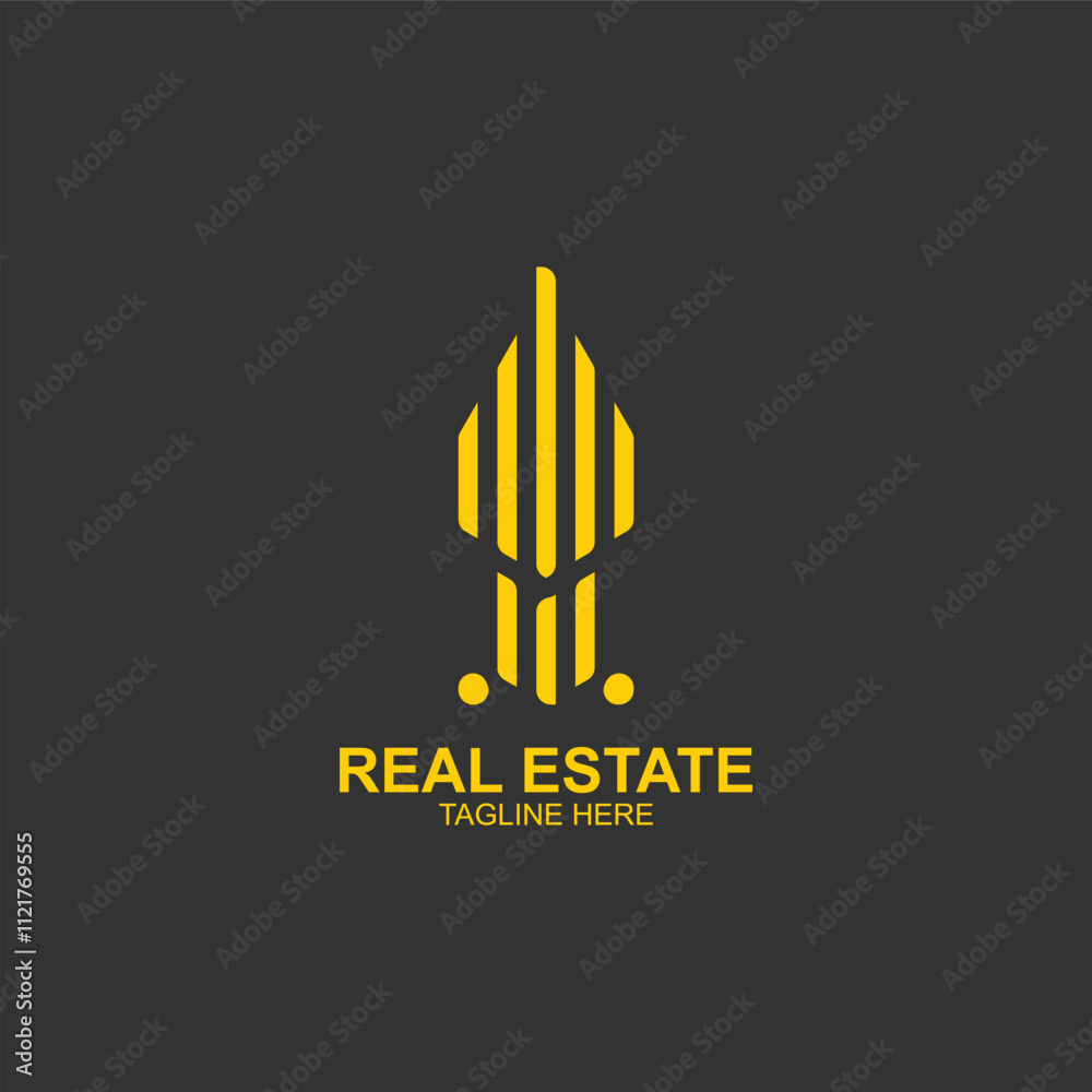 Obraz premium real estate logo icon with creative vector illustration