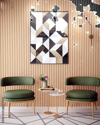 Illustrated Luxurious and stylish interior space