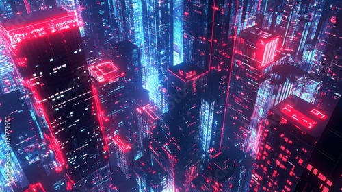 Neon Cityscape: Futuristic Metropolis in Vibrant Hues