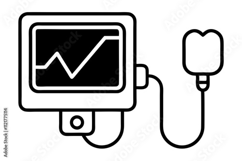 Blood Pressure Monitor vector silhouette black design white background