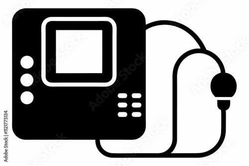Blood Pressure Monitor vector silhouette black design white background