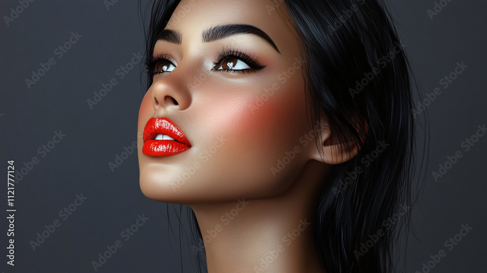 A striking portrait of a confident young woman, ideal for beauty advertisements, fashion campaigns, or empowerment themes. A striking portrait of a confident young woman, ideal for beauty advertisements, fashion campaigns, or empowerment themes.
