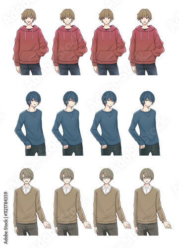 男の子立ち絵表情セット