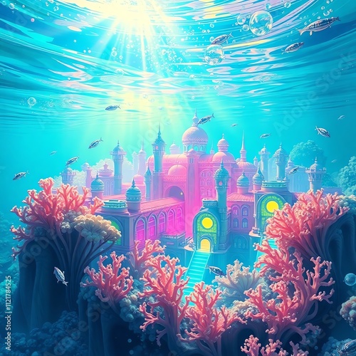 Enchanted underwater city photo