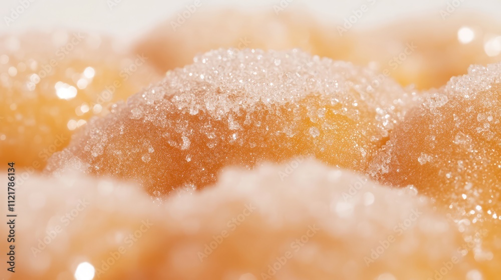 Golden Brown Sugar Doughnut Freshly baked doughnut coated in sugar showcasing a crispy exterior and soft interior against a white background Golden Brown Sugar Doughnut Freshly baked doughnut coated in sugar showcasing a crispy exterior and soft interior against a white background