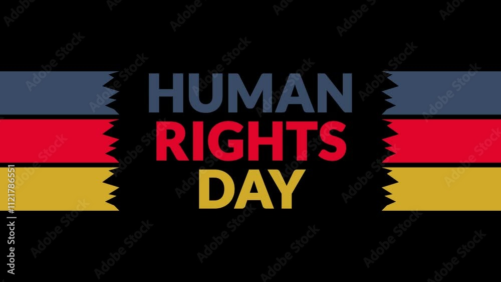 Human Rights Day In and Out text from split line animation on a black background. Which is observed every year in December to celebrate Human Rights Day Human Rights Day In and Out text from split line animation on a black background. Which is observed every year in December to celebrate Human Rights Day