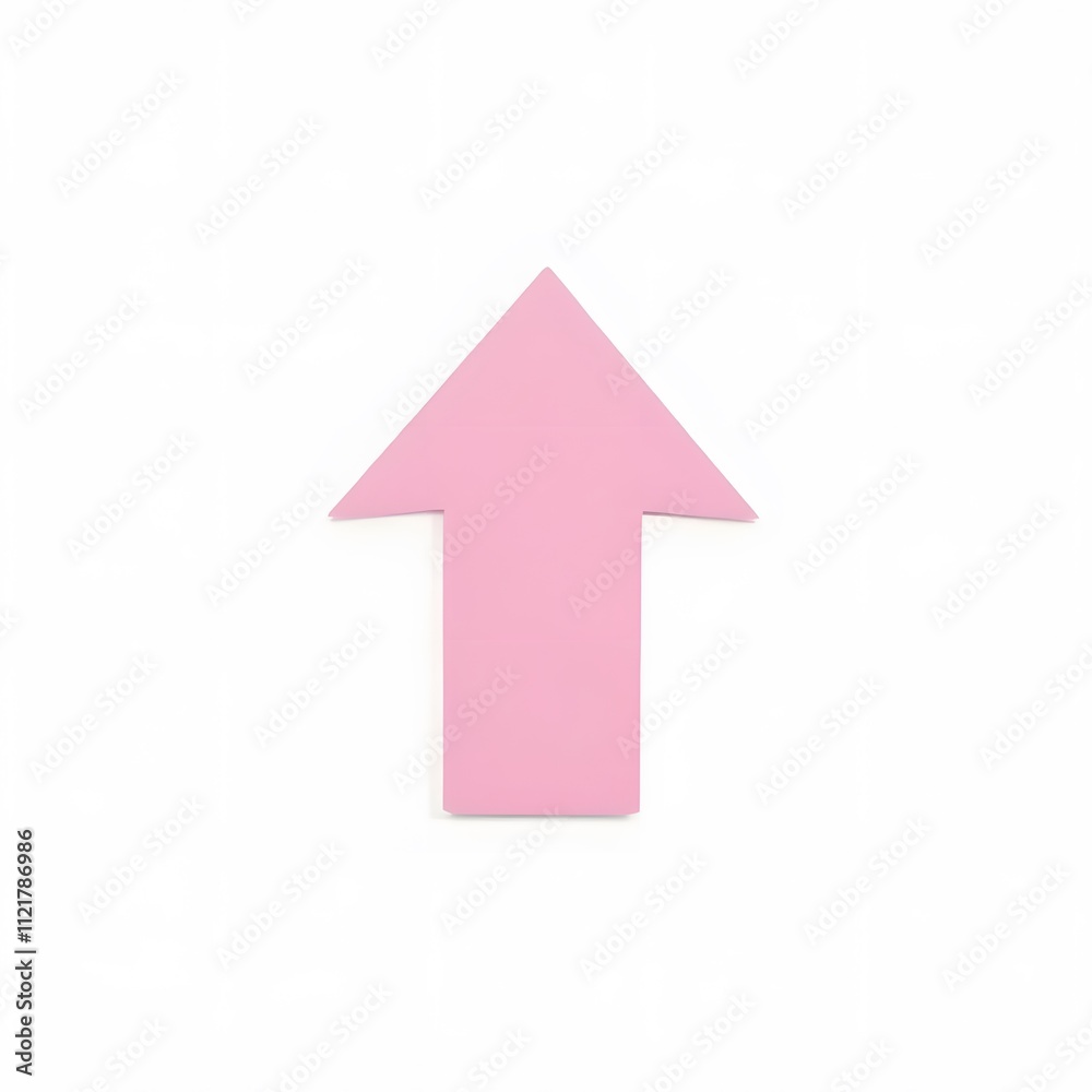 Pink Up Arrow - 3D Arrow Icon, Isolated on White Background Pink Up Arrow - 3D Arrow Icon, Isolated on White Background