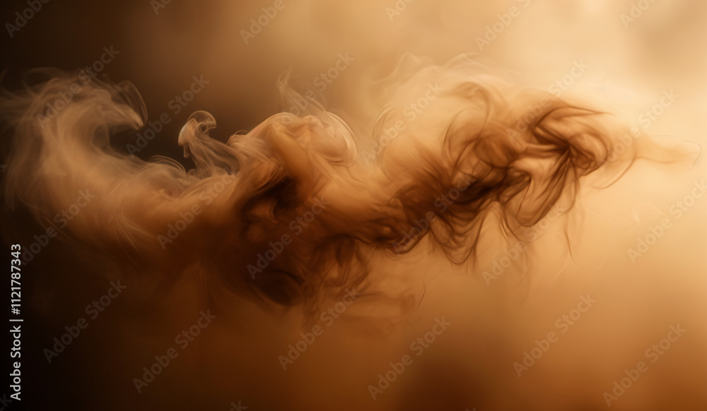 Fototapeta premium Abstract brown smoke background texture. AI generated.