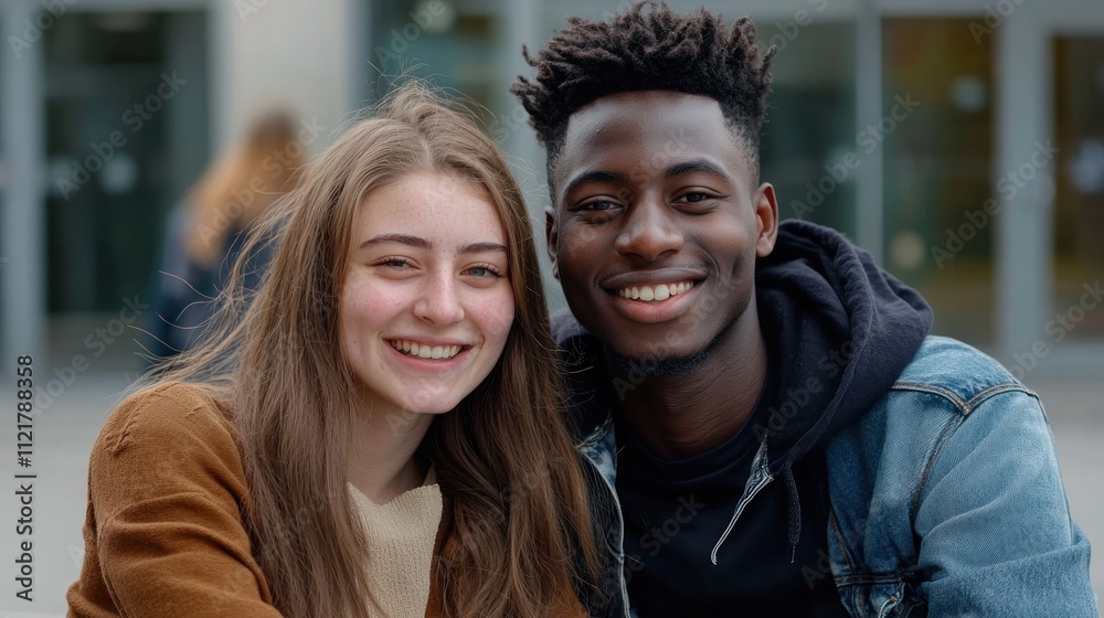 A student exchange program brings two young people from different countries together, sharing their cultures and experiences in a new environment A student exchange program brings two young people from different countries together, sharing their cultures and experiences in a new environment