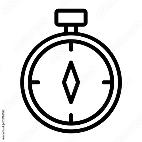 Compass Vector Line Icon Design