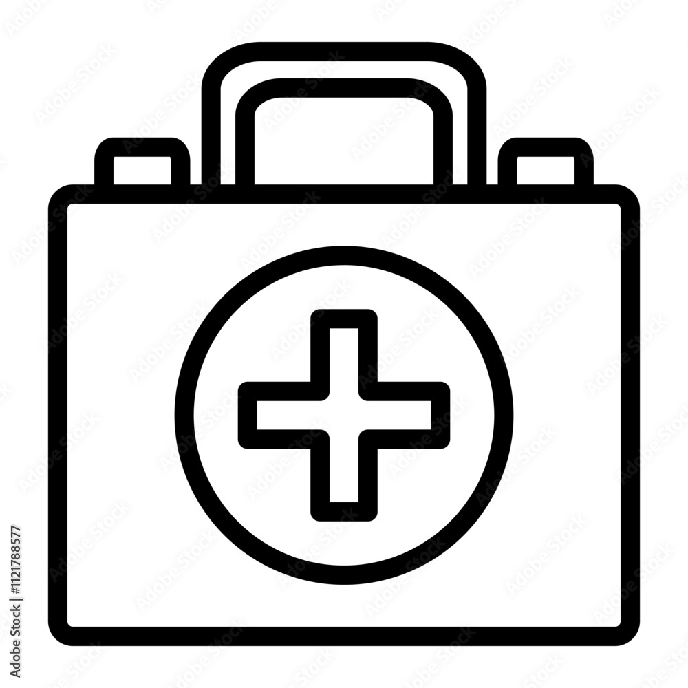 Obraz premium First Aid Kit Vector Line Icon Design