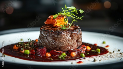A chefâ€™s creativity exceeds the guests' expectations as they are served a unique, gourmet dish that delights the senses photo