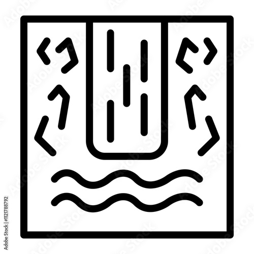 Waterfall Vector Line Icon Design