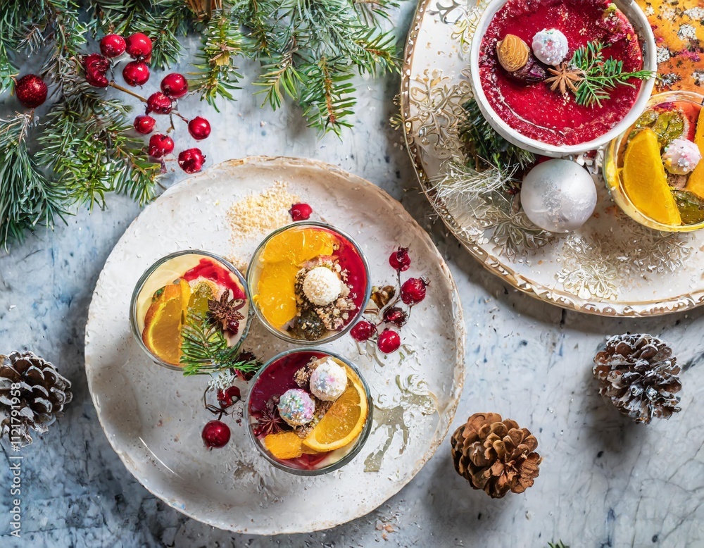 Christmas-Themed Desserts Styled in Vibrant and Festive Food Photography Presentations Christmas-Themed Desserts Styled in Vibrant and Festive Food Photography Presentations