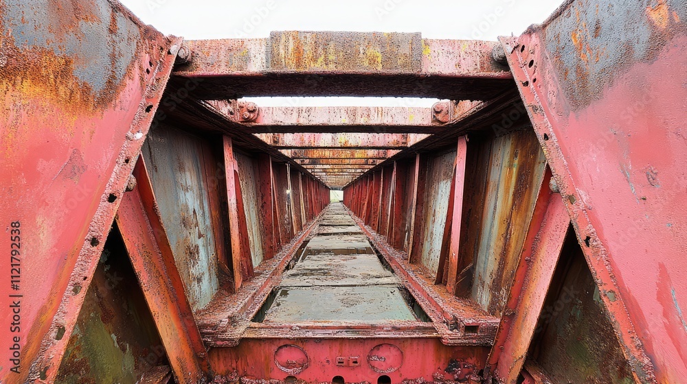 Red painted steel surface with anti-rust primer showcasing structural elements for enhanced durability and longevity in harsh environments. Red painted steel surface with anti-rust primer showcasing structural elements for enhanced durability and longevity in harsh environments.