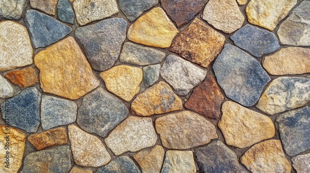 Granite cobblestone pavement texture in perspective close-up of a rustic stone surface with varied colors and shapes for background use Granite cobblestone pavement texture in perspective close-up of a rustic stone surface with varied colors and shapes for background use