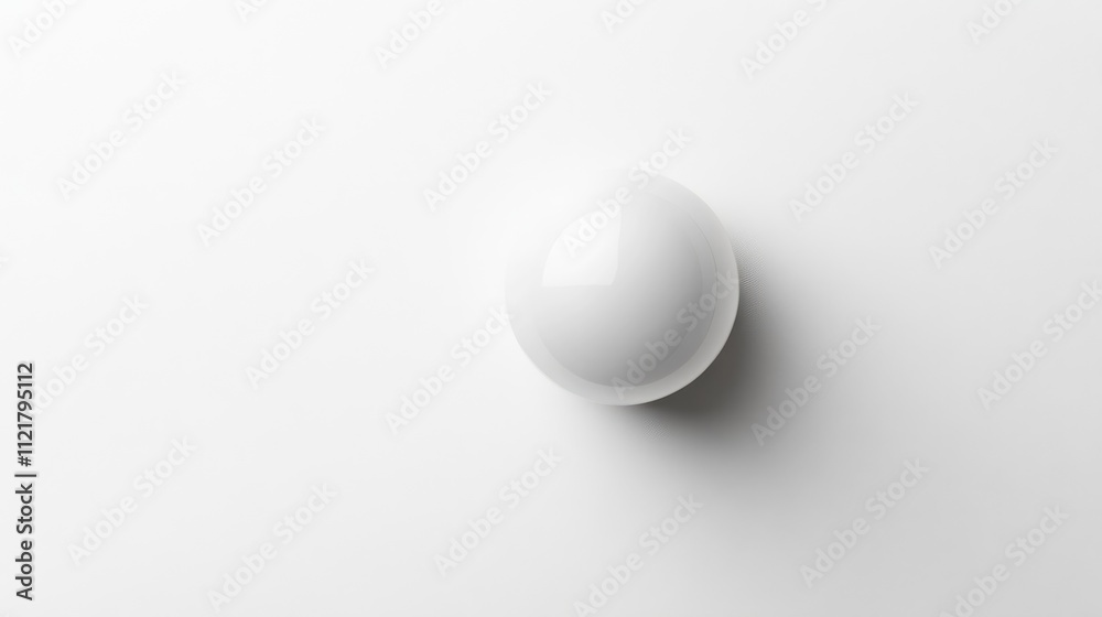 Minimalist top view of a glossy white light bulb against a clean white background design concept for lighting and modern aesthetics Minimalist top view of a glossy white light bulb against a clean white background design concept for lighting and modern aesthetics