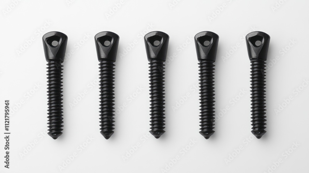 Self tapping screws arranged neatly on a clean white background showcasing their details and design for hardware or manufacturing concepts Self tapping screws arranged neatly on a clean white background showcasing their details and design for hardware or manufacturing concepts