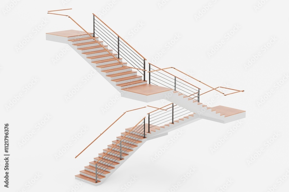 custom made wallpaper toronto digitalRealistic 3D Render of Staircase