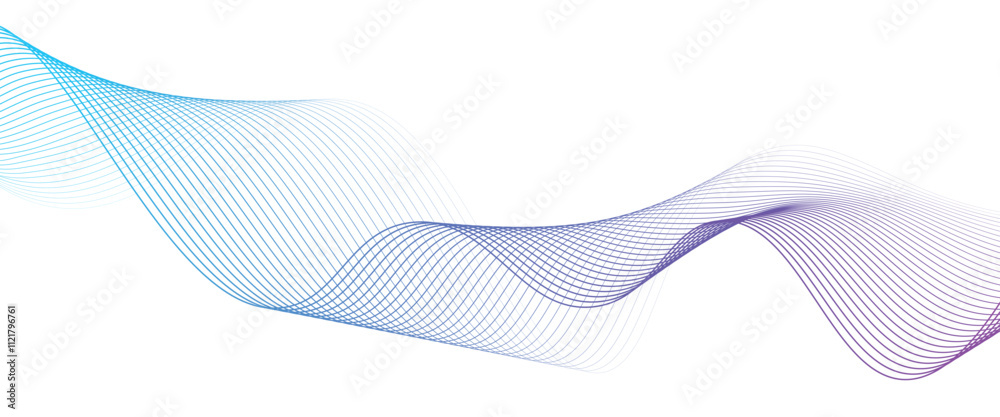 Abstract blue purple gradient flowing wave lines on white background. Modern colorful wavy lines pattern design element. Suit for poster, website, banner, presentation, cover, brochure, flyer, header Abstract blue purple gradient flowing wave lines on white background. Modern colorful wavy lines pattern design element. Suit for poster, website, banner, presentation, cover, brochure, flyer, header