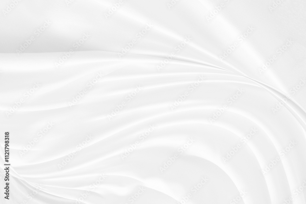 Fototapeta premium elegrance woven soft fabric white abstract smooth curve shape decorative fashion textile background