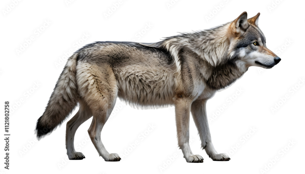 Fototapeta premium Realistic Wolf Standing Proudly
