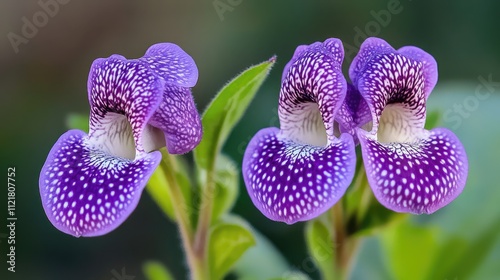 Torenia fournieri bloom with vibrant purple petals and detailed bokeh background showcasing natural beauty and floral elegance. photo