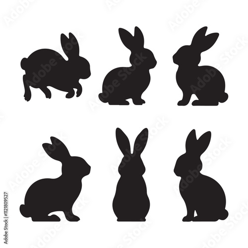 illustration of rabbits silhouette