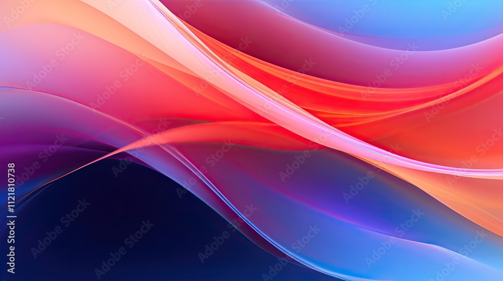 Obraz premium Abstract background with flowing waves of light and color, creating a dynamic and vibrant design