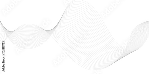 Abstract grey, white smooth element swoosh speed wave modern stream transparent background. Abstract wave line for banner, template, wallpaper background with wave design. Vector illustration