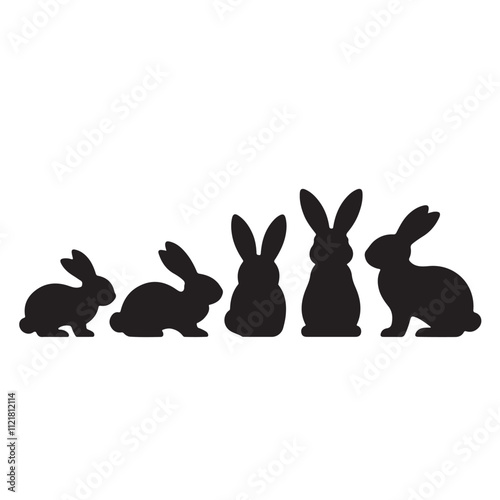 illustration of rabbits silhouette