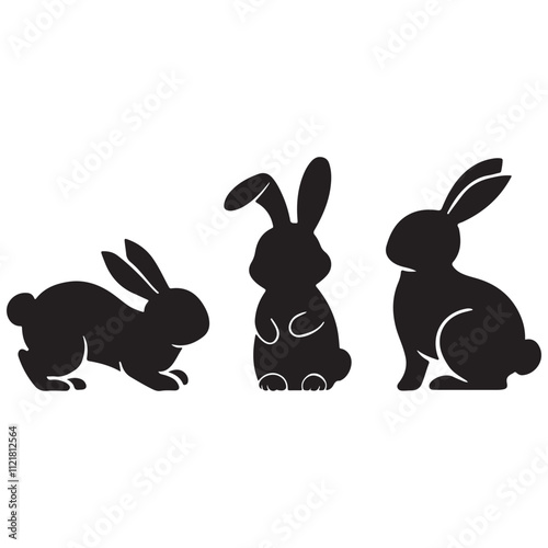 illustration of rabbits silhouette