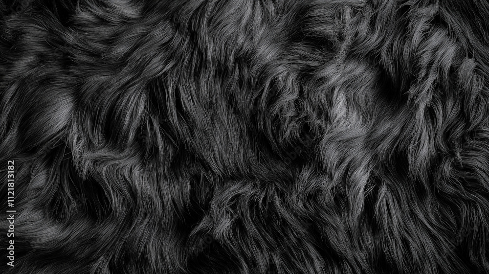 soft black fur texture with flowing strands creating a plush and cozy appearance soft black fur texture with flowing strands creating a plush and cozy appearance