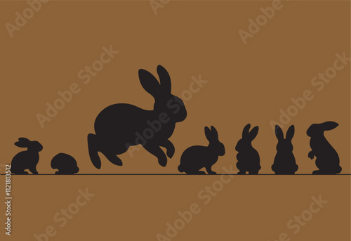 illustration of rabbits silhouette