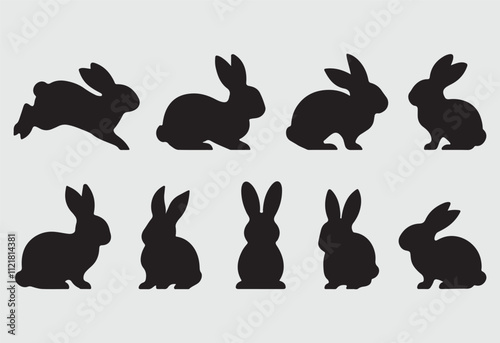 illustration of rabbits silhouette