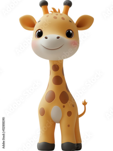 Cartoon 3D Giraffe Character - Cute & Friendly Anthropomorphized Design for Kids' Media or Mascots