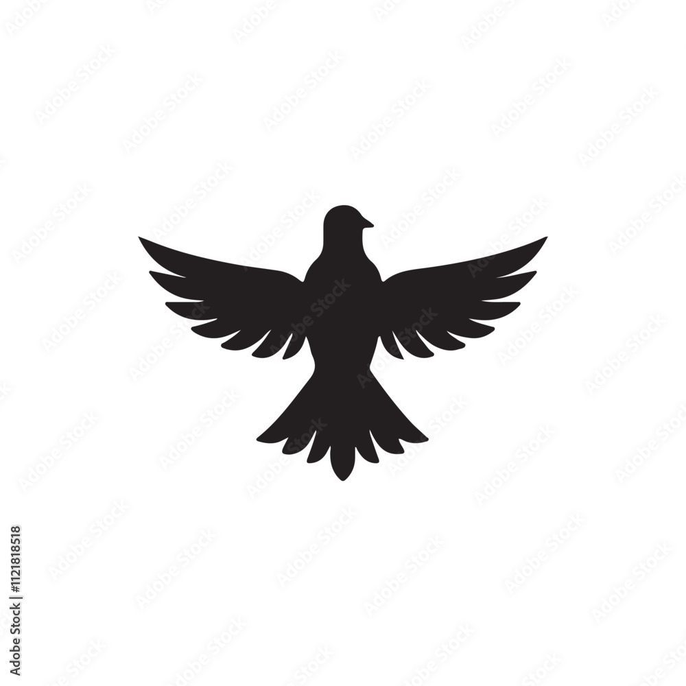 Fototapeta premium Creative Dove Bird silhouette vector Style with white background