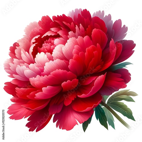 red dahlia isolated on white