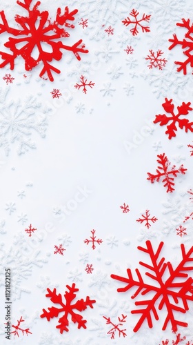 White label with snowflake border for winterthemed stationery photo