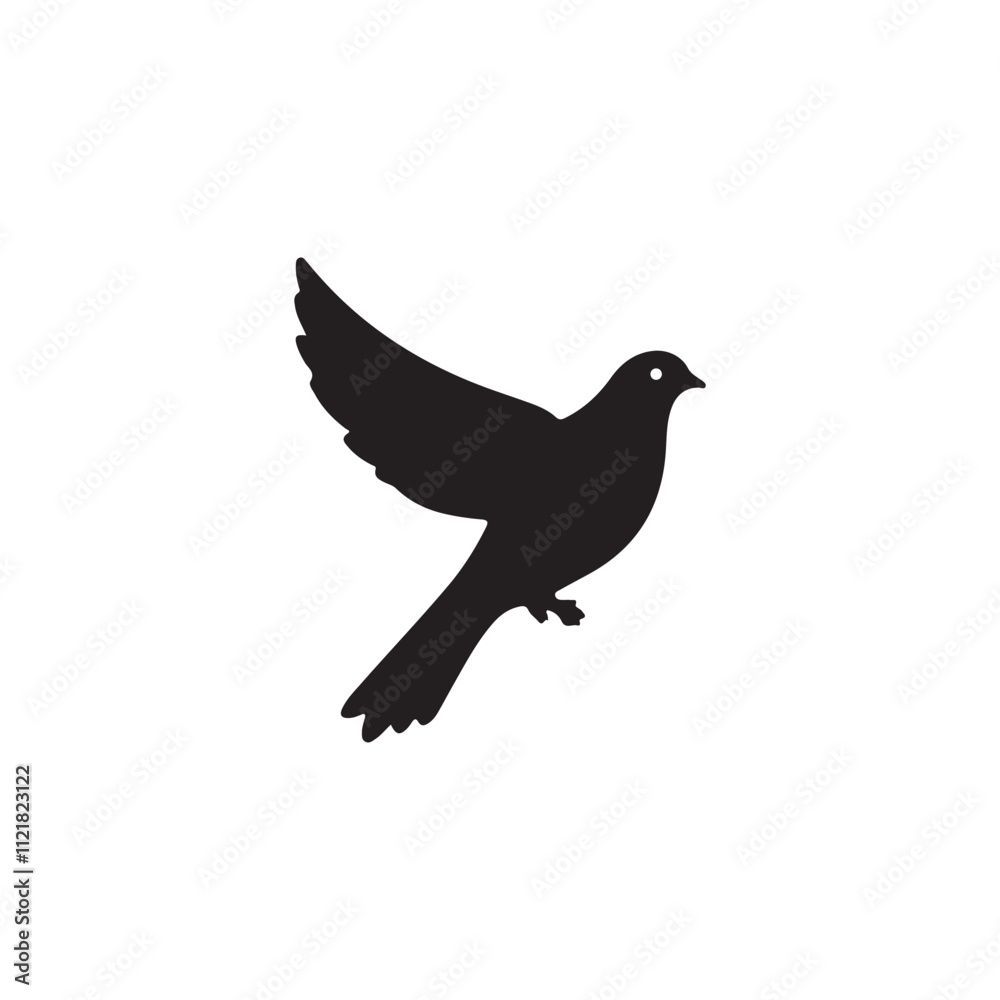 Fototapeta premium Creative Dove Bird silhouette vector Style with white background