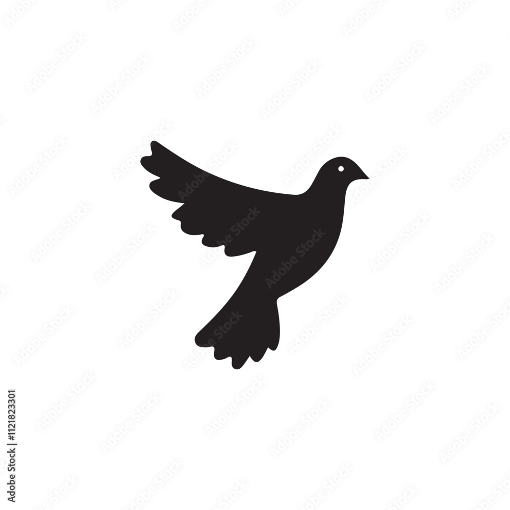 Obraz premium Creative Dove Bird silhouette vector Style with white background
