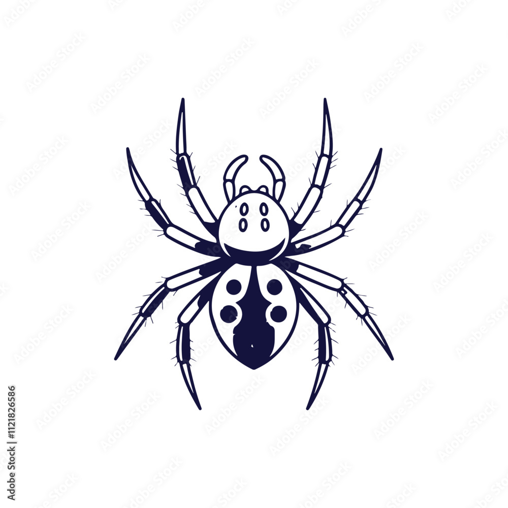 Obraz premium Creative Spider silhouette vector Style with white background