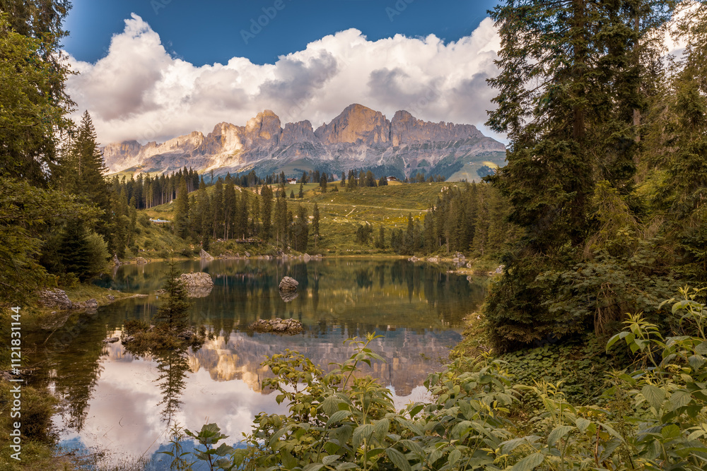 Fototapeta premium small alpine lake in the Dolomites