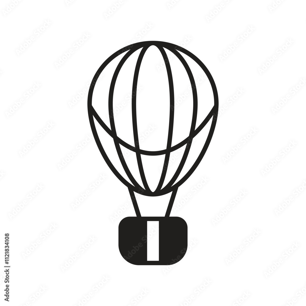 hot air balloon glyph icon with white background vector stock illustration hot air balloon glyph icon with white background vector stock illustration