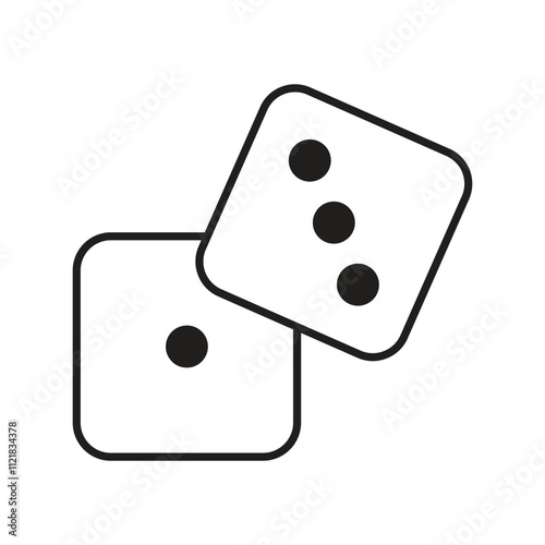 dices glyph icon with white background vector stock illustration