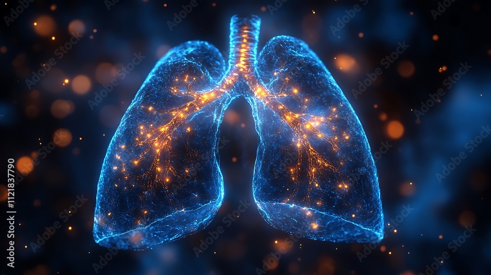 Human lungs in transparent 3D digital format showing respiratory system Human lungs in transparent 3D digital format showing respiratory system
