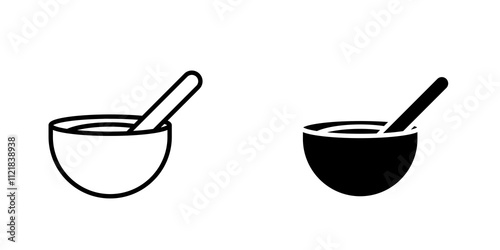 Bowl of soup icons for app and websites.