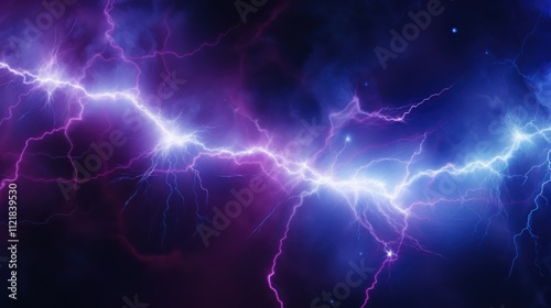 Wallpaper Mural Electric Blue And Purple Lightning Bolts Across Dark Sky Torontodigital.ca