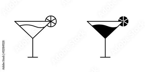 Martini glass icons for app and websites.