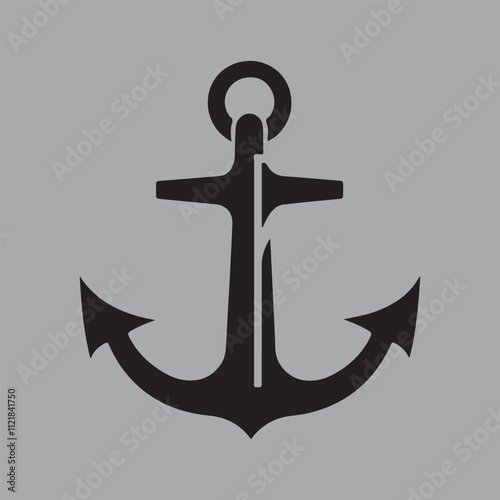 A bold modern anchor  silhouette  vector art photo